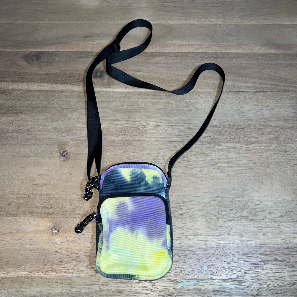Forever 21 Boho Purple Yellow Blue Tie Dye Small Crossbody Bag NWOT